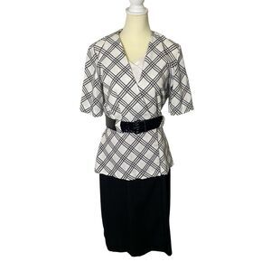 Vintage 80's MC ll One Piece Wrap Dress W/ Matching Belt Women's Size 14